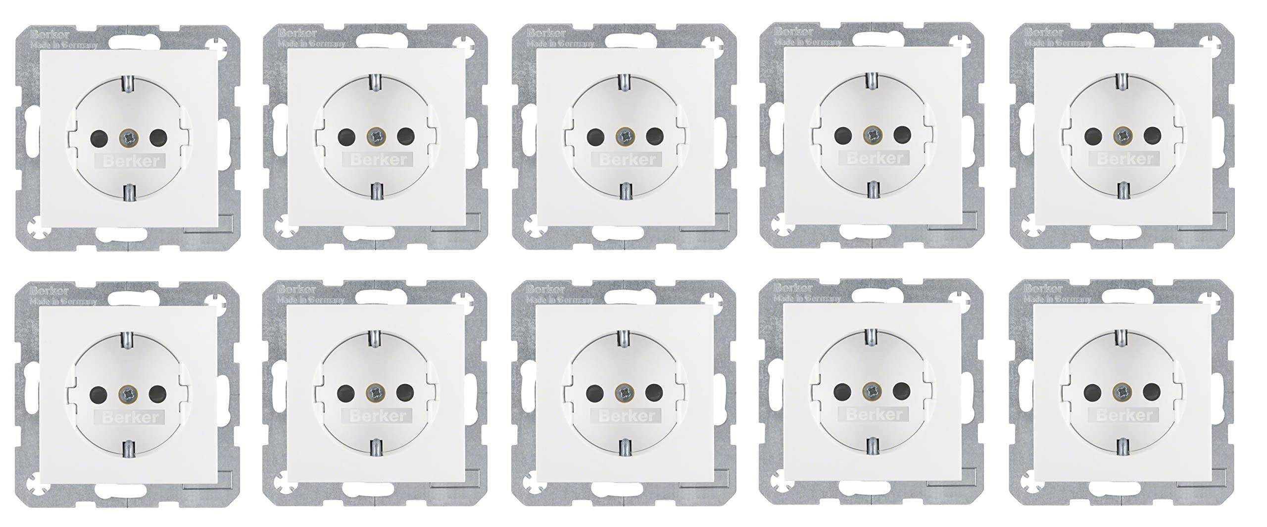 10x Berker 47238989 Steckdose SCHUKO mit erhöhtem Berührungsschutz S.1/B.3/B.7 polarweiß, glänzend Mesch Shop 10x Berker 47238989 Steckdose SCHUKO mit erhöhtem Berührungsschutz S.1/B.3/B.7 polarweiß, glänzend Mesch Shop